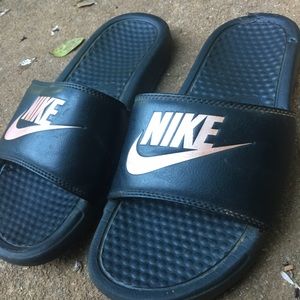 Nike Slides (black and rose gold)
